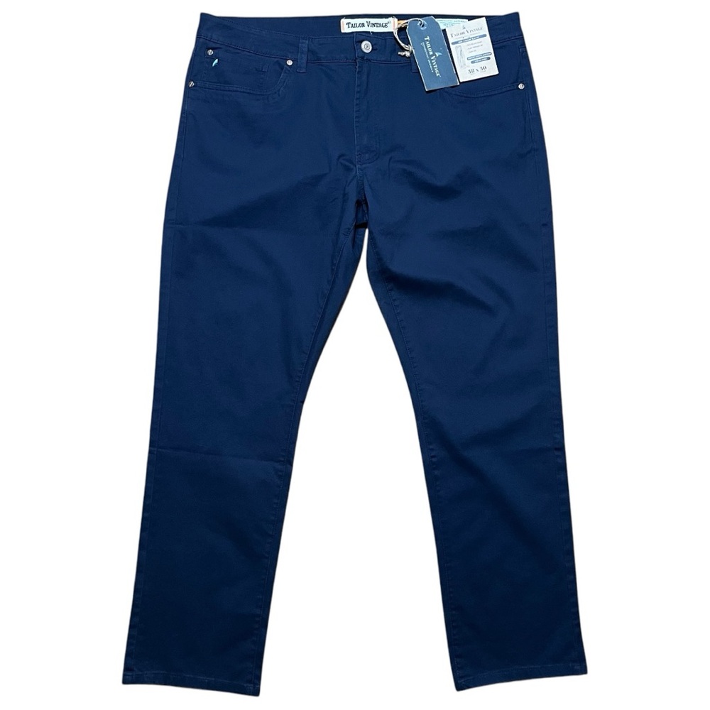 Tailor Vintage Men’s New Canaan Slim Fit Pant NWT In Dark Navy Sz 38 x 30